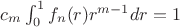 $c_m \int_0^1 f_n(r) r^{m-1}dr=1$