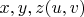 $x,y,z(u,v)$