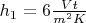 $h_1 =6 \frac {Vt} {m^2K}