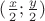 $(\frac{x}{2};\frac{y}{2})$