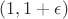 $(1, 1+\epsilon)$