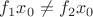 $f_1x_0\neq f_2x_0$ $f_1x_0\neq f_2x_0$