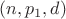 $(n,p_1,d)$