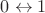 $0\leftrightarrow1$