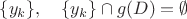 $\{y_k\},\quad\{y_k\}\cap g(D)=\emptyset$