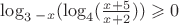 $\log_3_-_x  (\log_4  (\frac{x+5}{x+2}))\geqslant0$
