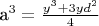 a^3 = \frac{y^3 + 3yd^2}{4}