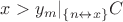 $x > y_m|_{\{n\leftrightarrow x\}} C$