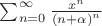 $\sum_{n = 0}^{\infty}\frac{x^n}{{\left( n + \alpha \right) }^n}$