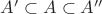 $A^\prime \subset A \subset A^{\prime \prime}$ $A^\prime \subset A \subset A^{\prime \prime}$