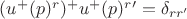 $(u^+(p)^r)^+u^+(p)^r'=\delta_{rr'}$