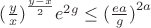 ${(\frac y x)}^{\frac {y-x} 2} e^{2g} \le {(\frac {e a} g)}^{2a}$