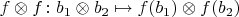 $f\otimes f\colon b_1\otimes b_2\mapsto f(b_1)\otimes f(b_2)$