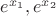 $e^{x_1}, e^{x_2}$