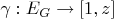 $\gamma : E_G \rightarrow [1, z]$