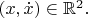 $(x,\dot{x})\in  \mathbb{R} ^{2}. $