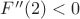 $F''(2) < 0$