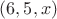 $(6, 5, x)$
