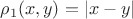 $\rho_1(x,y)=|x-y|$