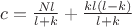 $c=\frac{Nl}{l+k}+\frac{kl(l-k)}{l+k}$