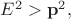 $E^2>\mathbf{p}^2,$