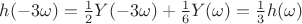 $h(-3\omega) = \frac12 Y(-3\omega) + \frac16  Y(\omega) = \frac13 h(\omega)$