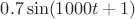 $0.7 \sin(1000 t + 1)$