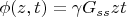 $\phi(z, t) = \gamma G_{ss} z t$