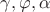 $\gamma, \varphi, \alpha$