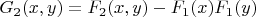 $G_2(x,y)=F_2(x,y)-F_1(x)F_1(y)$