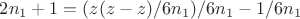 $2n_1+1=(z(z-z)/6n_1)/6n_1-1/6n_1$
