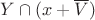 $Y\cap (x+\overline{V})$ $Y\cap (x+\overline{V})$