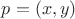 $p=(x,y)$