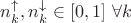 $ n_k^{\uparrow}, n_k^{\downarrow} \in [0,1] \ \forall k$