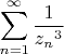 $$\sum_{n=1}^{\infty}\frac1{{z_n}^3}$$