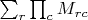 $\sum_r \prod_c M_{rc}$
