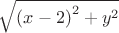 $\sqrt{{(x-2)}^{2}+y^2}$