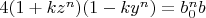 $4(1+k z^n)(1-k y^n)=b_0^n b$
