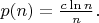 $p(n) = \frac{c \ln n}{n}.$