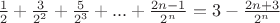 ${1 \over 2} + {3 \over {2^2 }} + {5 \over {2^3 }} + ... + {{2n - 1} \over {2^n }}=3-\frac{2n+3}{2^n}$