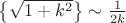 $\left\lbrace\sqrt{1+k^2}\right\rbrace\sim\frac{1}{2k}$