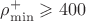 $\rho_{\min}^+ \geqslant 400$