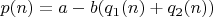 $p(n)=a-b(q_1(n)+q_2(n))$