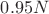 $0.95N$