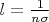 $l=\frac{1}{n \sigma}$