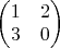 $\begin{pmatrix} 1 & 2 \\ 3 & 0 \end{pmatrix}$