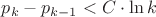 $p_k-p_{k-1} < C \cdot \ln k$ $p_k-p_{k-1} < C \cdot \ln k$
