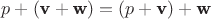 $p + (\textbf v + \textbf w) = (p + \textbf v) + \textbf w$ $p + (\textbf v + \textbf w) = (p + \textbf v) + \textbf w$