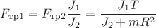 $ F_{\text{тр}1} = F_{\text{тр}2} \dfrac{J_1}{J_2} = \dfrac{J_1 T}{J_2 + mR^2}$
