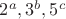 $2^a, 3^b, 5^c$